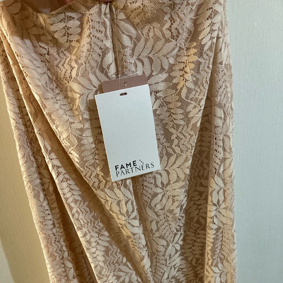 NWT Anthropologie Fame and Partners Sz 12 Blush Lace gown prom formal - Picture 5 of 7